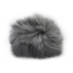 Pompon Quaste Kaninchenhaar Grau 90 mm
