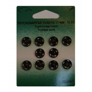 Druckknöpfe Schwarz 11mm 10 Stk