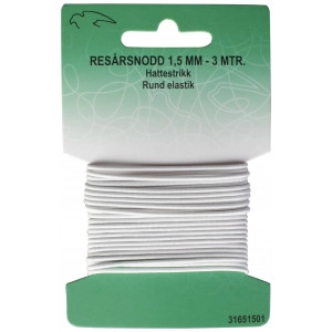 Elastisches Band rund Weiß 1,5mm 3m