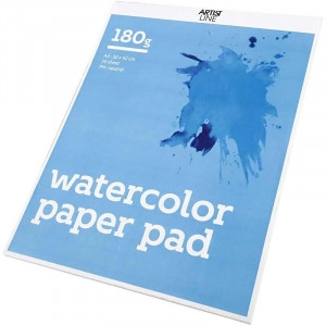 Aquarell-Papierblock, A3 297x420mm, 180g, 20 Blätter, Weiß