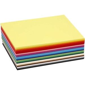 Farbkarton, A6, Blatt 105x148 mm, 180 g, Sortierte Farben, 300Bl. sort