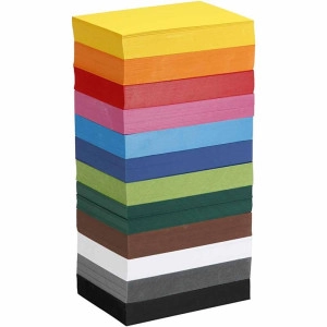 Farbkarton, A6, Blatt 105x148 mm, 180 g, Sortierte Farben, 12x100Bl./