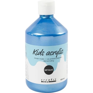 Acrylfarbe Metallic, Metallic, Blau, 500ml/ 1 Fl.
