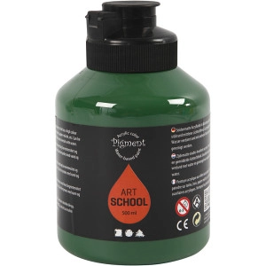 Acrylfarbe, Mattglänzend, Halbtransparent, Dunkelgrün, 500ml/ 1 Fl.