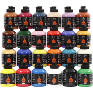 Acrylfarbe, Mattglänzend, Sortierte Farben, 24x500ml/ 1 Pck