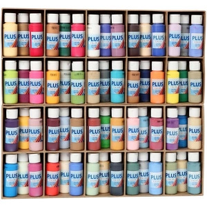 Plus Color Bastelfarbe, Sortierte Farben, 60x60ml/ 1 Pck
