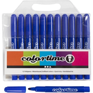 Colortime Marker, Strichstärke 5 mm, Blau, 12Stk/ 1 Pck