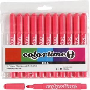 Colortime Marker, Strichstärke 5 mm, Pink, 12Stk/ 1 Pck