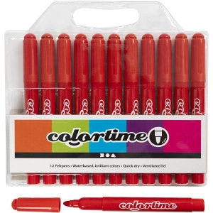 Colortime Marker, Strichstärke 5 mm, Rot, 12Stk/ 1 Pck