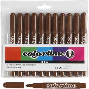 Colortime Marker, Strichstärke 5 mm, Braun, 12Stk/ 1 Pck