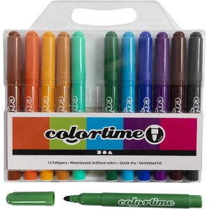 Colortime Marker, Strichstärke 5 mm, Zusätzliche Farben, 12Stk/ 1 Pck