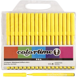 Colortime Marker, Strichstärke 2 mm, Zitronengelb, 18Stk/ 1 Pck