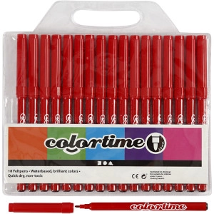 Colortime Marker, Strichstärke 2 mm, Rot, 18Stk/ 1 Pck