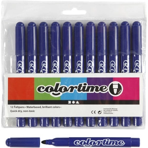 Colortime Marker, Strichstärke 5 mm, Dunkelblau, 12Stk/ 1 Pck