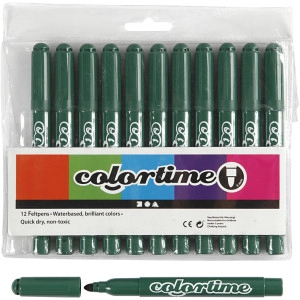 Colortime Marker, Strichstärke 5 mm, Grün, 12Stk/ 1 Pck
