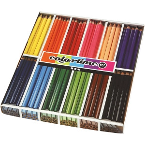 Colortime Buntstifte, L 17,45 cm, Mine 5 mm, JUMBO, Sortierte Farben,