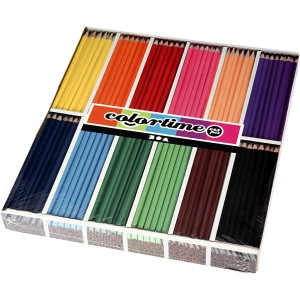 Colortime Buntstifte, L 17,45 cm, Mine 3 mm, Sortierte Farben, 12x24St