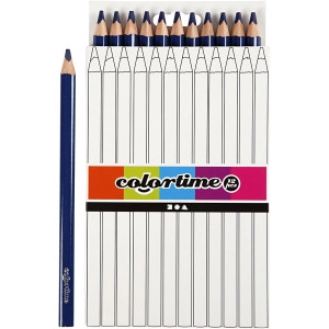 Colortime Buntstifte, L 17,45 cm, Mine 5 mm, JUMBO, Dunkelblau, 12Stk/