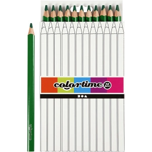 Colortime Buntstifte, L 17,45 cm, Mine 5 mm, JUMBO, Grün, 12Stk/ 1 Pck