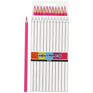 Colortime Buntstifte, L 17 cm, Mine 3 mm, Pink, 12Stk/ 1 Pck