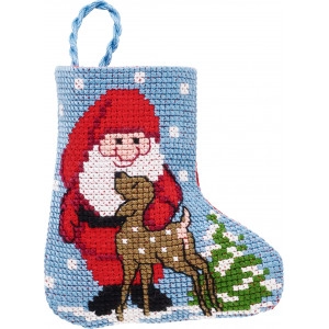 Permin Stickerei-Set Weihnachtsstrumpf Santa 7x8cm