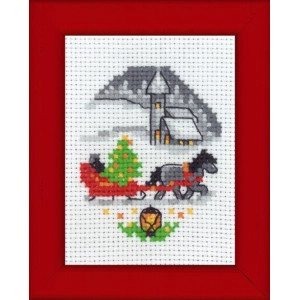Permin Stickerei-Set Weihnachten Bild Kane 6x8cm