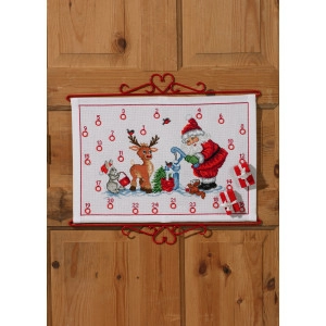 Permin Stickerei-Set Weihnachtskalender Elf mit Wasserpost 30x50cm