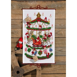 Permin Stickerei-Set Weihnachtskalender Karussell 35x58cm