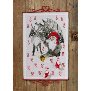 Permin Stickerei-Set Weihnachtskalender Elf und Rentier 40x60cm