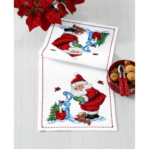 Permin Stickerei-Set Läufer Wichtel am Wasserhahn 27x64cm