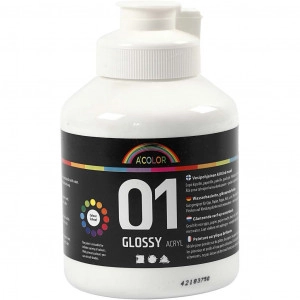 A-Color Acrylfarbe, weiß, 01 - glänzend, 500ml