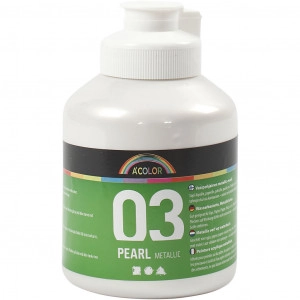 A-Color Acrylfarbe, weiß, 03 - metallic, 500ml