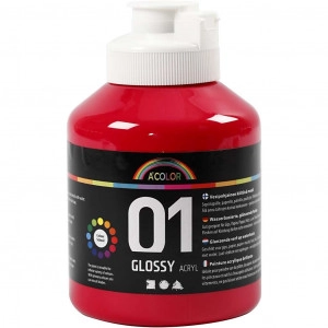 A-Color Acrylfarbe, primär rot, 01 - glänzend, 500ml
