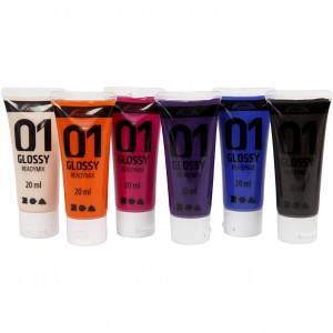 A-Color Acrylfarbe, Ergänzungsfarben, 01 - glänzend, 6x20ml