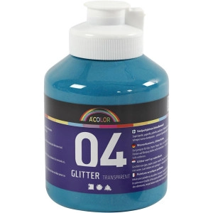 Glitter-Acrylfarbe, Türkis, 500ml/ 1 Fl.