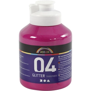 Glitter-Acrylfarbe, Pink, 500ml/ 1 Fl.