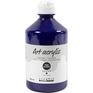 Acrylfarbe, Mattglänzend, Deckend, Ultramarinblau, 500ml/ 1 Fl.