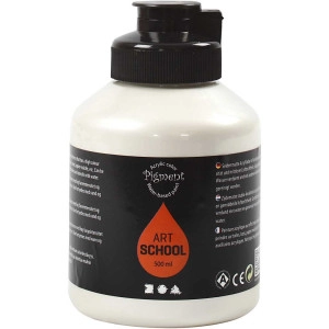 Acrylfarbe, Mattglänzend, Deckend, Perlsilber, 500ml/ 1 Fl.