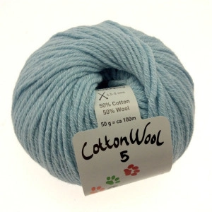 Gepard Garn CottonWool 5 Garn Unicolor 712 Helles Wasserblau