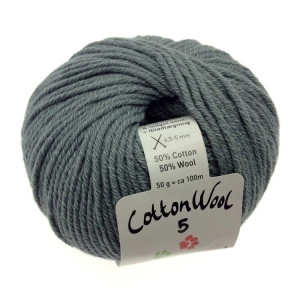 Gepard Garn CottonWool 5 Garn Unicolor 724 Petrol/Grau