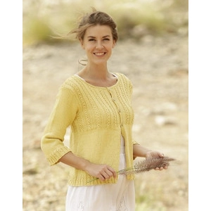 Golden Blossom by DROPS Design - Strickmuster mit Kit Cardigan mit Spi - X-Large