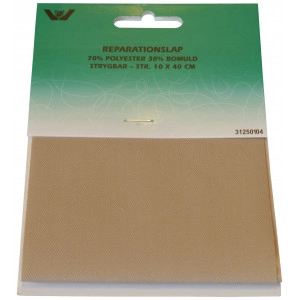 Aufbügeletikett/Reparaturpflaster Polyester/Baumwolle Beige 10x40cm -