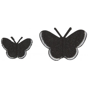 Bügelbild Schmetterlinge Schwarz Versch. Größen - 2 Stk