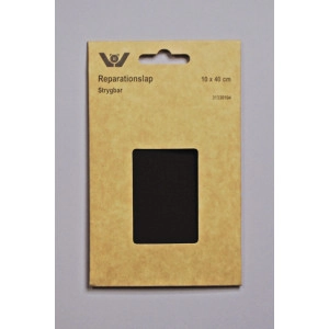 Aufbügeletikett/Reparaturpflaster Polyester/Baumwolle Schwarz 10x40cm