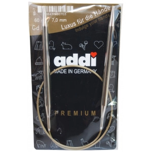 Addi Turbo Rundstricknadeln Messing 60cm 7,00mm / 23.6in US10¾