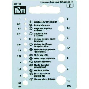 Prym Nadelmaß für Stricknadeln 2-11mm
