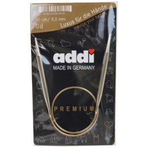 Addi Turbo Rundstricknadeln Messing 40cm 6,00mm / 15.7in US10
