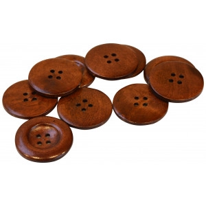 Infinity Hearts Knöpfe Holz Dunkelbraun 35mm - 10 Stk