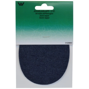 Aufbügelflicken/Reparaturflicken Jeans Oval Dunkelblau 9x11,5cm - 2 St