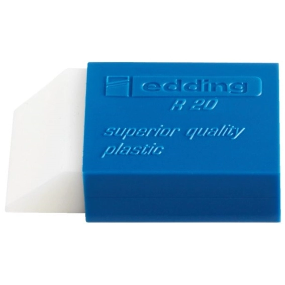 Radiergummi Edding R20 weiß mit blauem Halter